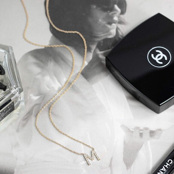 14K Gold Plated Initial Necklace D Pendant Women Jewelry Gift - Picture 5 of 6